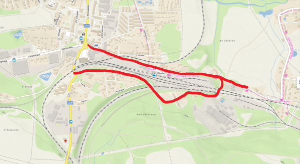 Chodník: Nádražní - Mírová - Hrnčířská